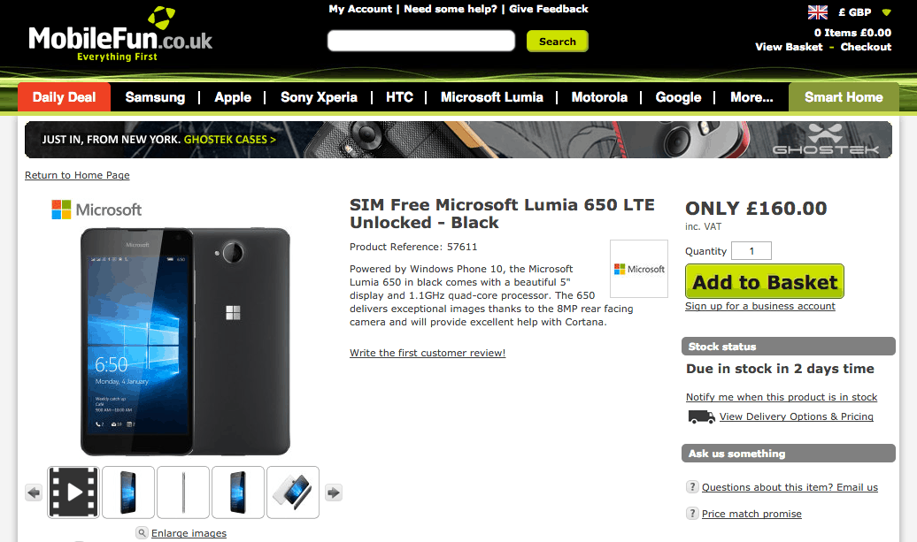 MobileFun UK Lumia 650