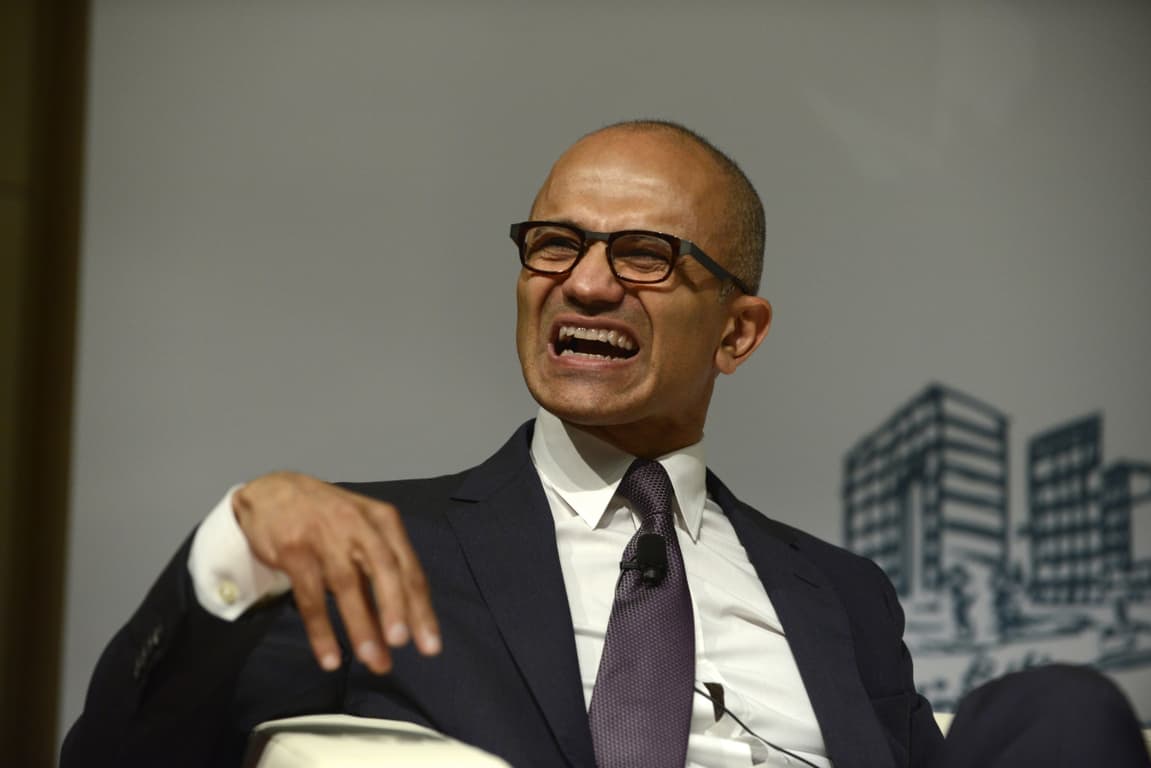 CEO Of Microsoft Satya Nadella Gives Lecture At Tsinghua University