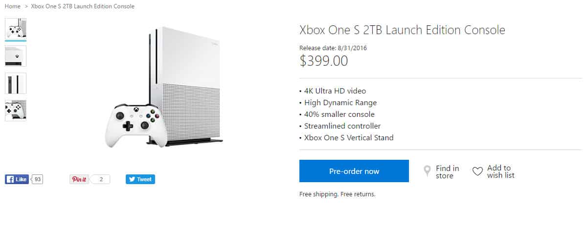 Xbox One S 2TB Launch Edition.