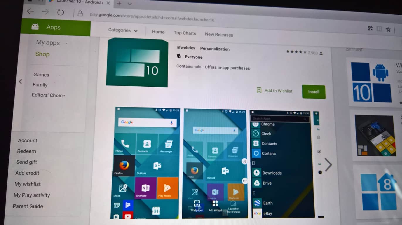Microsoft, Android app launchers, Windows 10 Mobile