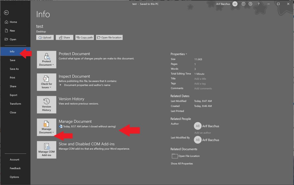 saving on word Lose your important file in Word? Here’s how to recover or restore it