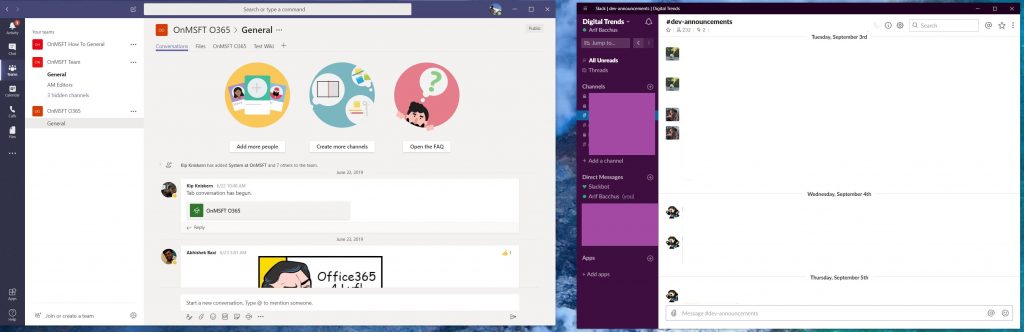 Microsoft Teams vs Slack: User Interface