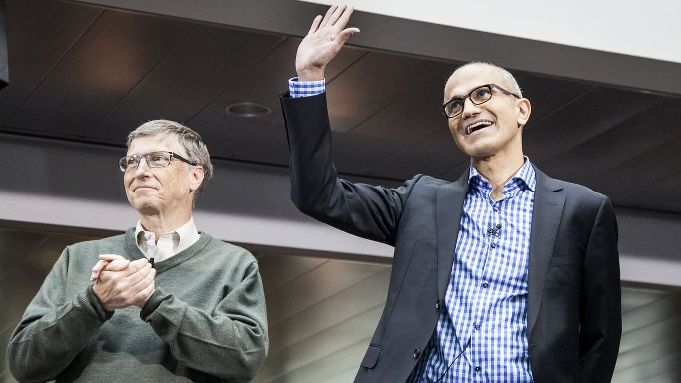 Satya Nadella and Bill Gates