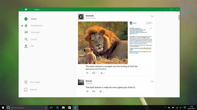 Twitter for Windows 10