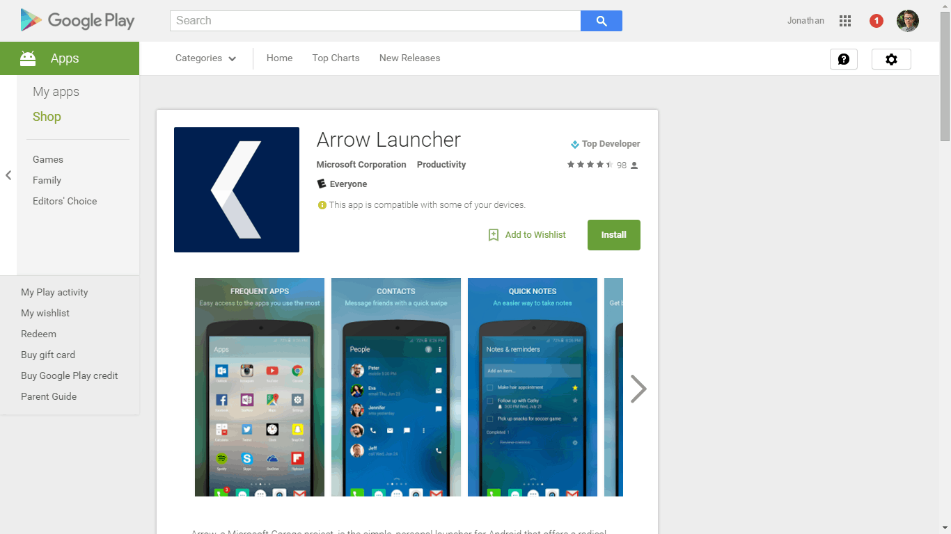download windows 10 launcher for android