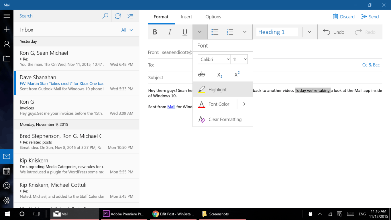 microsoft windows 10 mail stationery apps