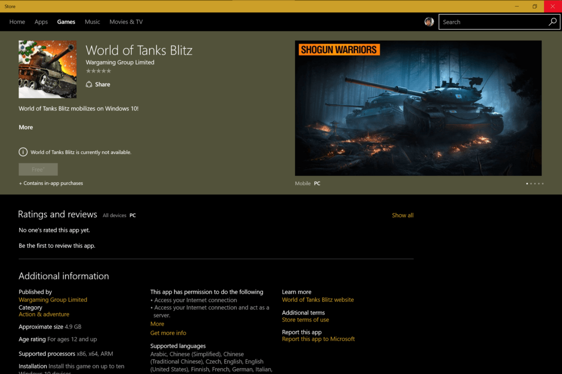 World of Tanks Blitz shows up on the Windows Store as Universal Windows App  - OnMSFT.com