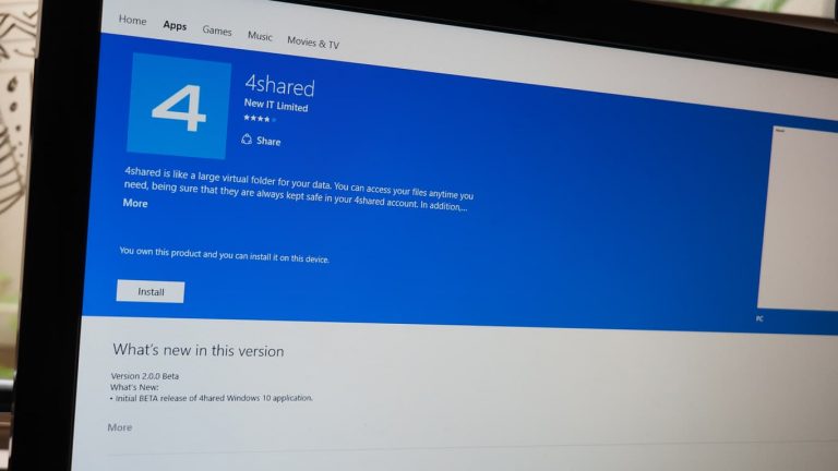 4Shared Windows 10 App