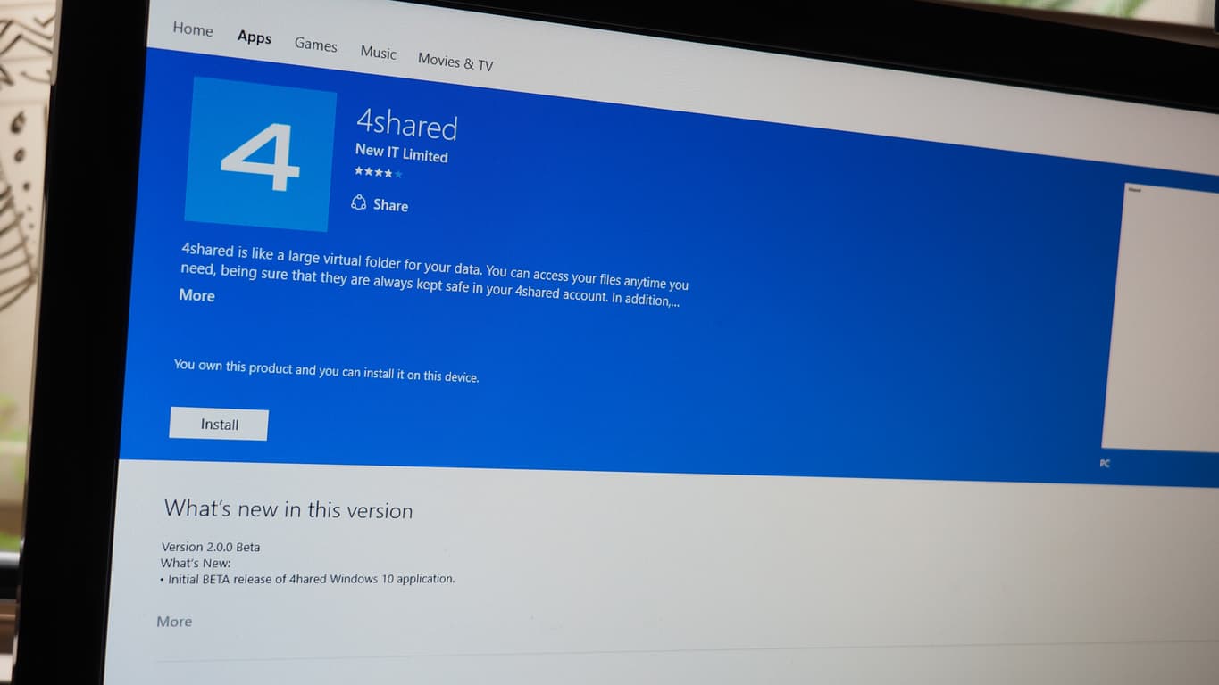 4shared Online File Sharing Solution Issues Windows 10 App Beta Onmsft Com