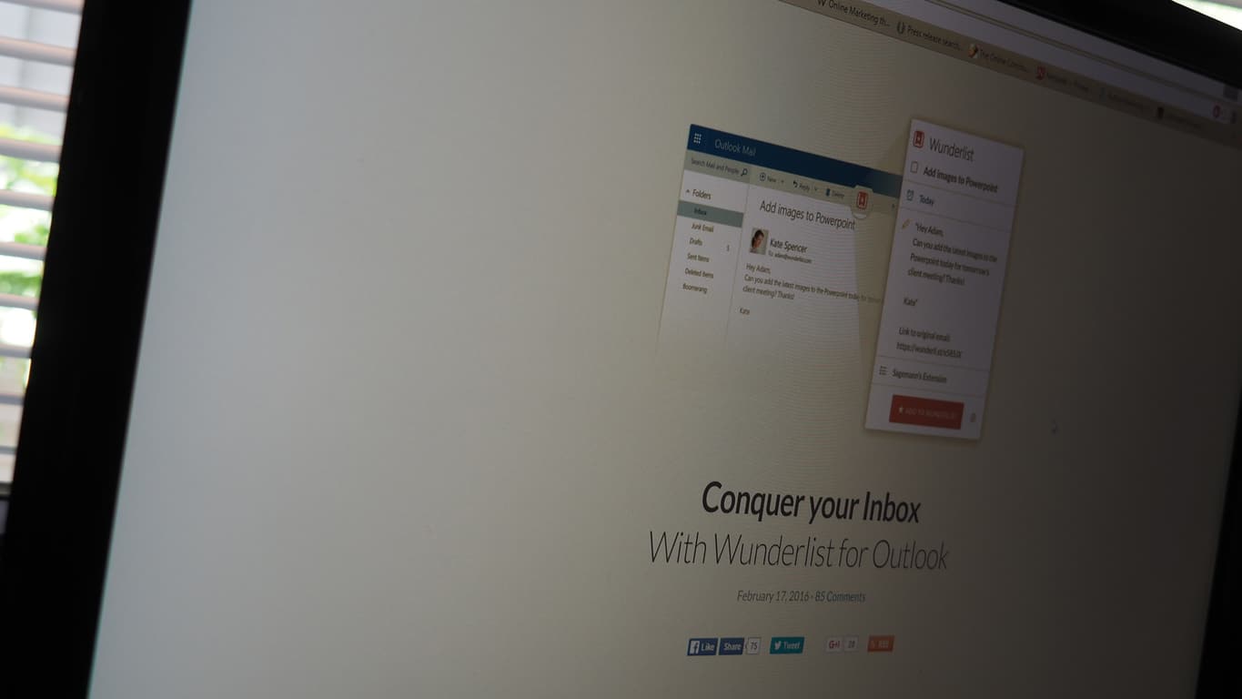 wunderlist and outlook