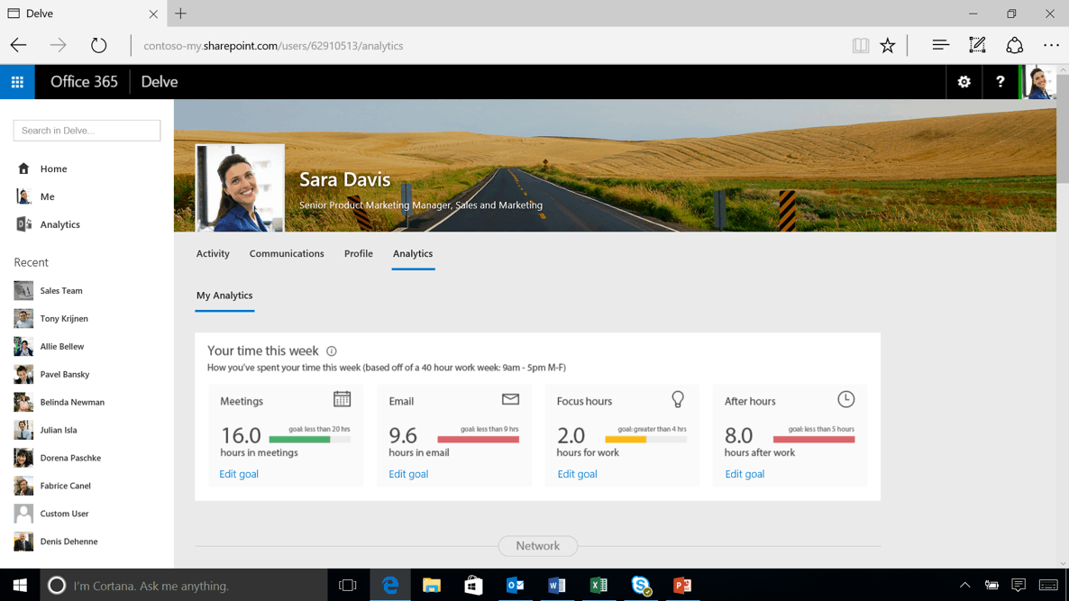 Meet the Delve Analytics Dashboard. Image credit: the Office blog.