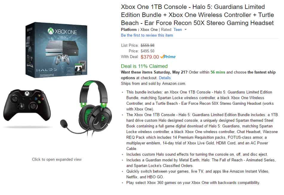 Amazon Xbox One Lightning Deal