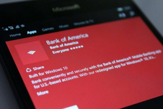 Bank of America BoA Windows 10 App