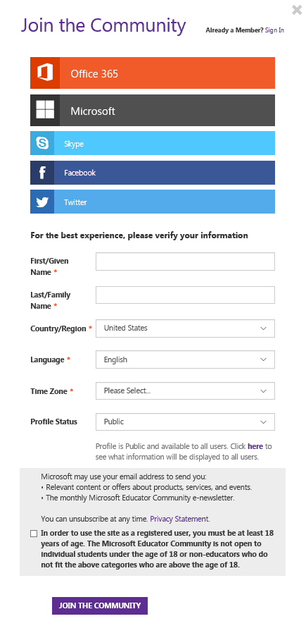 The new, simplified registration process.