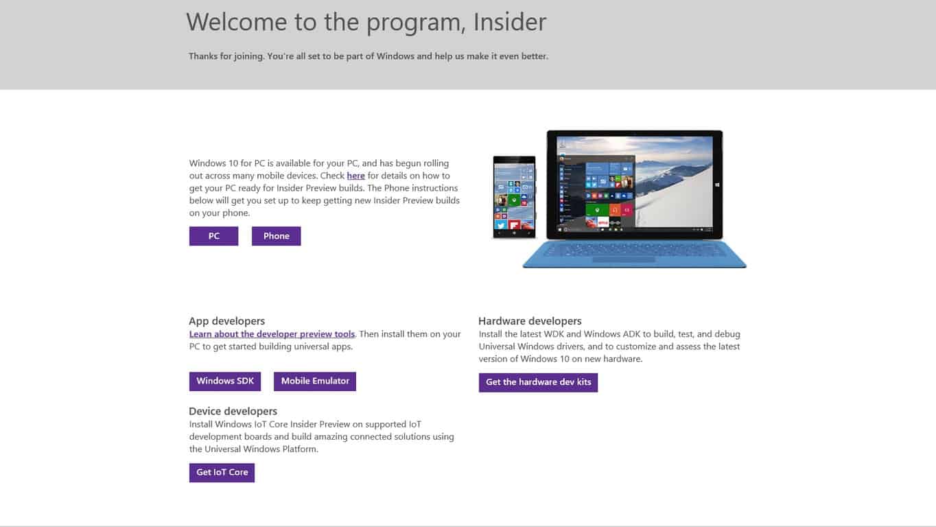 insider program windows 10 download