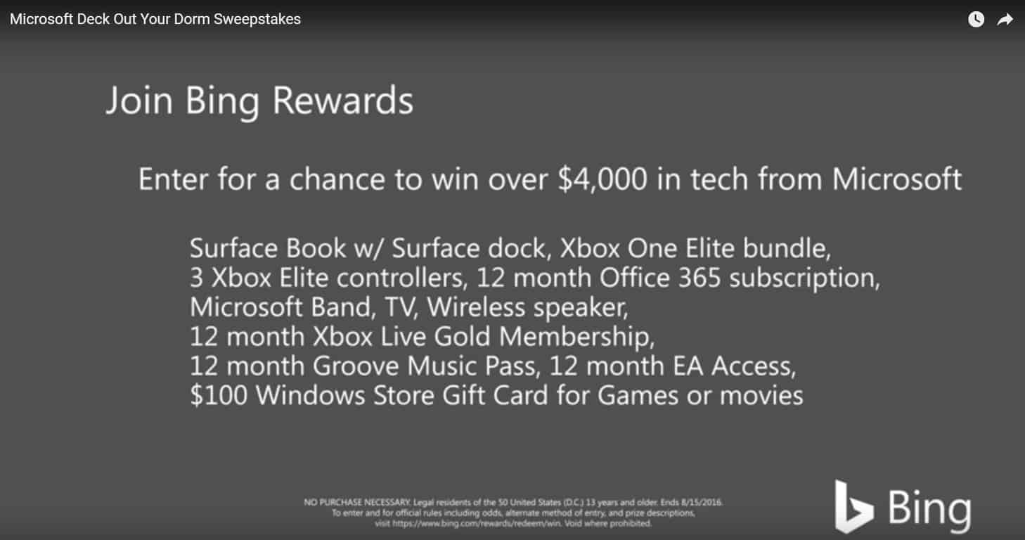 Microsoft Deck Out Your Dorm Sweepstakes
