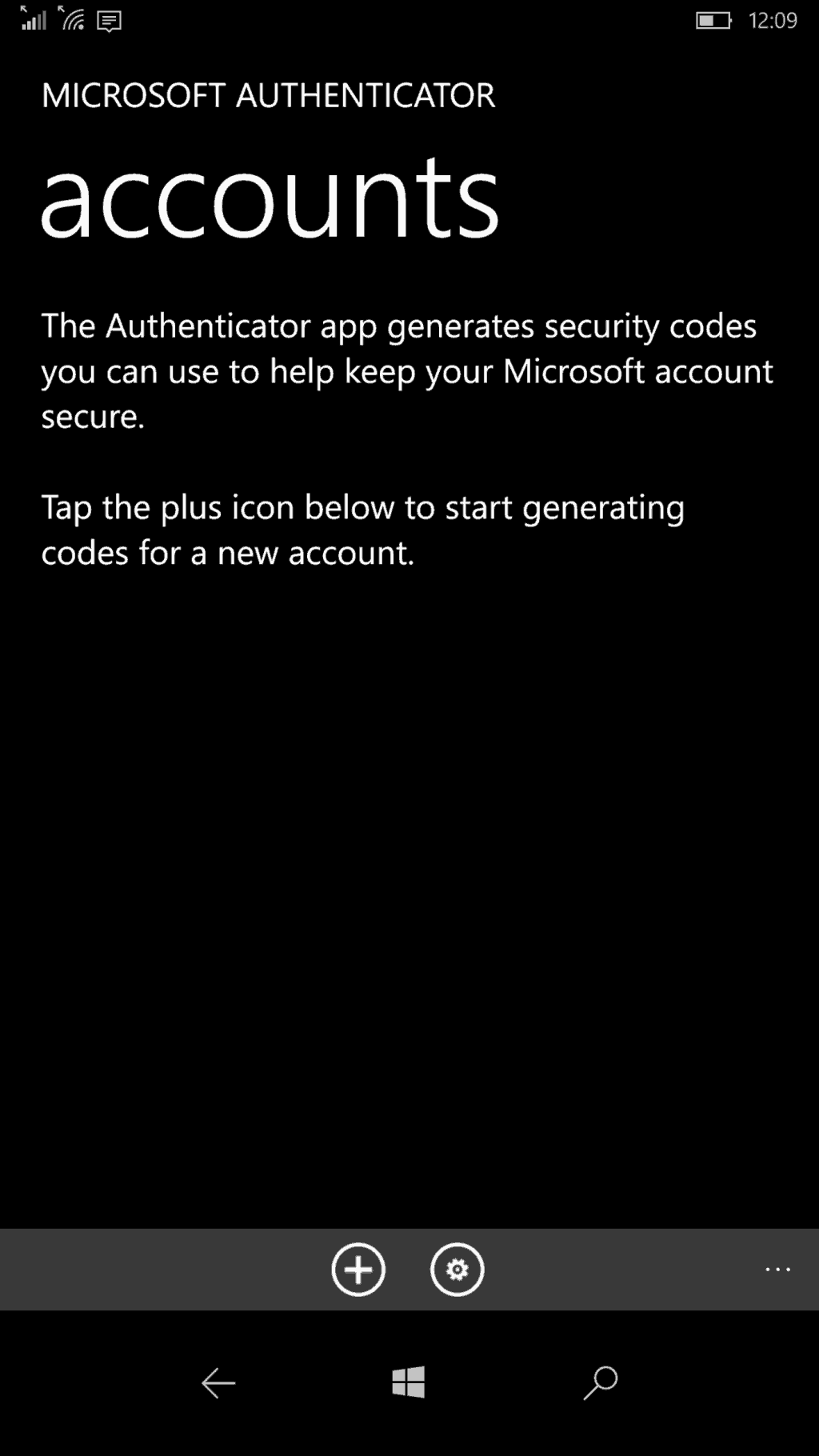 Authenticator app for W10M