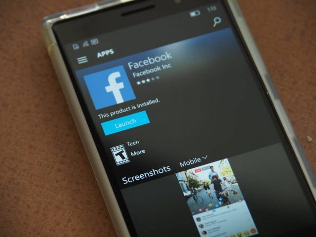 Facebook Windows 10 Mobile Featured