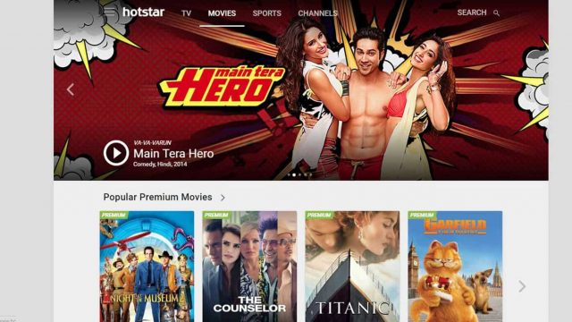 Hotstar app on Windows 10