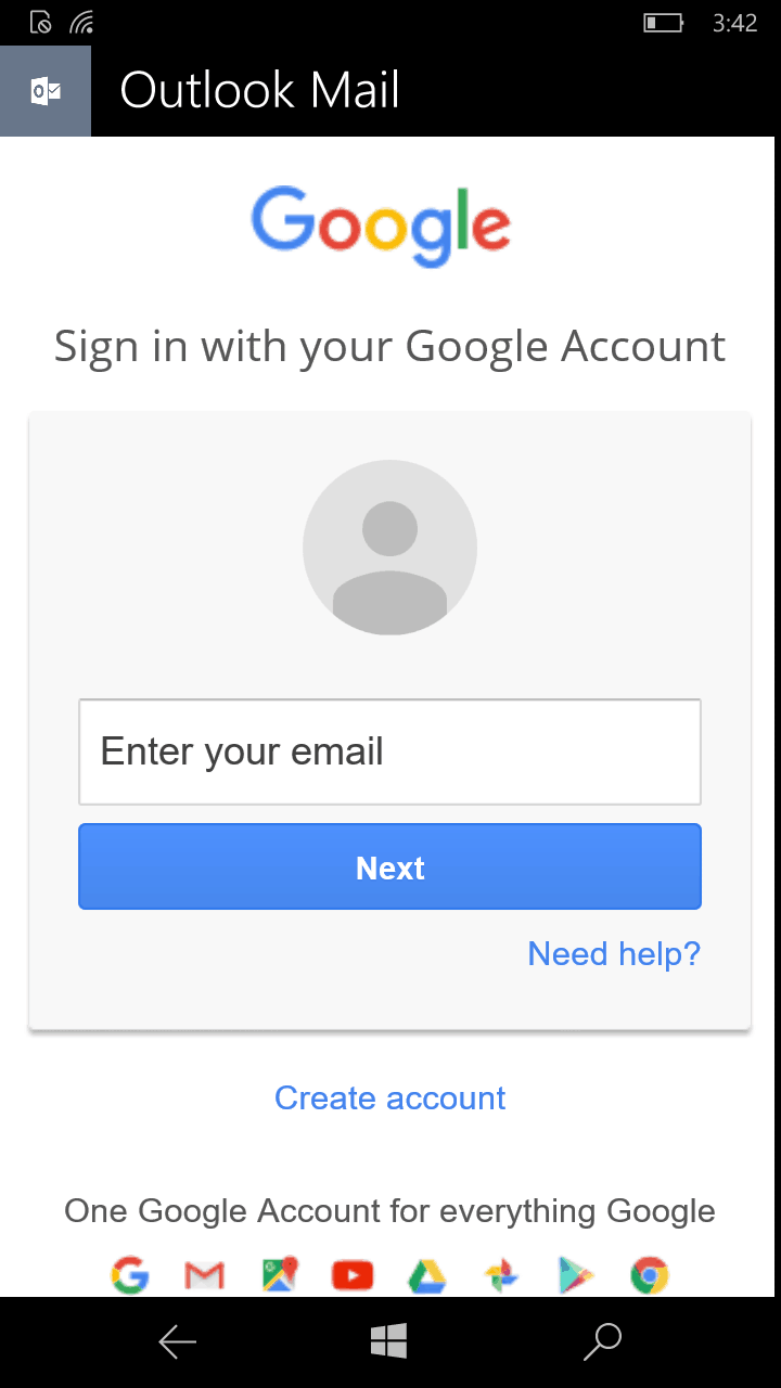 It's once again possible to sync emails, contacts and calendar from a Gmail account on Windows 10 Mobile.