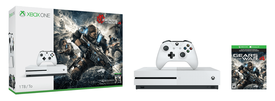 The Xbox One S Gears of War 4 bundle.