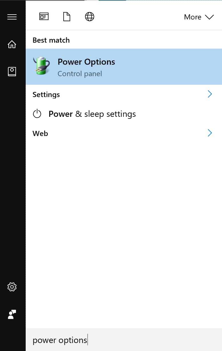 Registry, Control Panel, Power Options