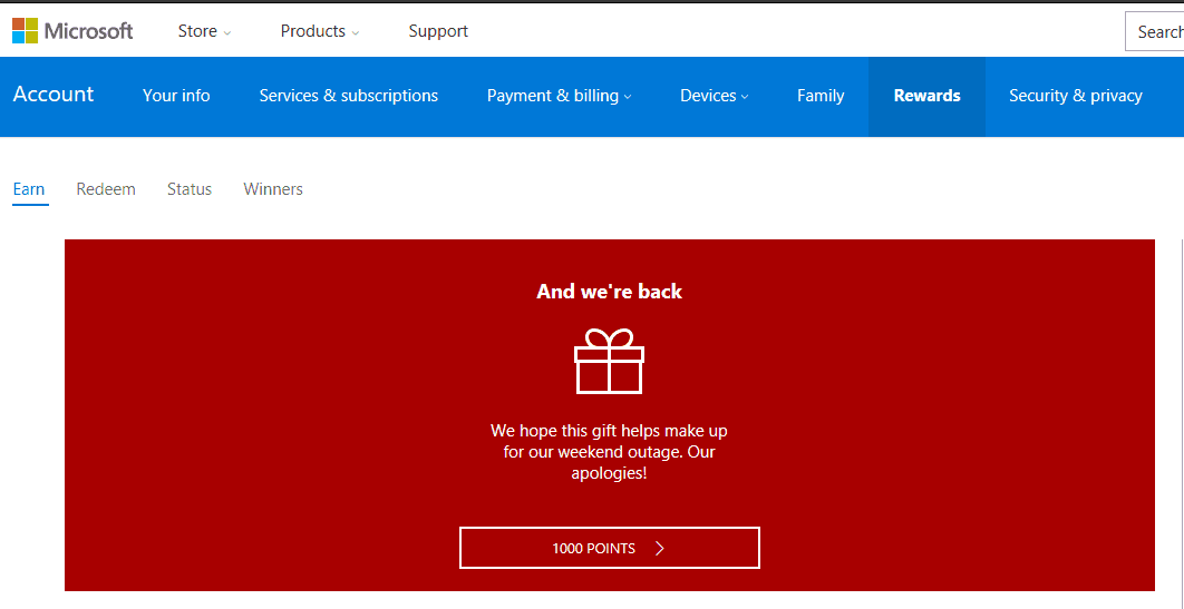 microsoft rewards dashboard