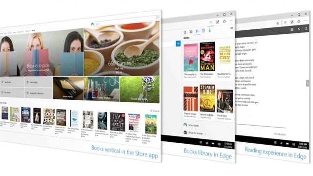 Ebooks in Windows 10 Windows Store and Microsoft Edge Browser