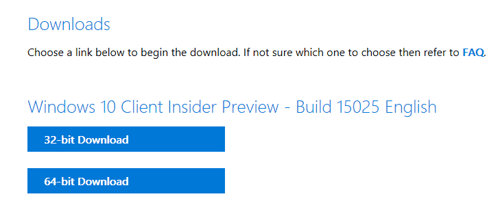 Windows 10 build 15025 ISOs