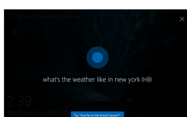 Cortana on Lock Screen