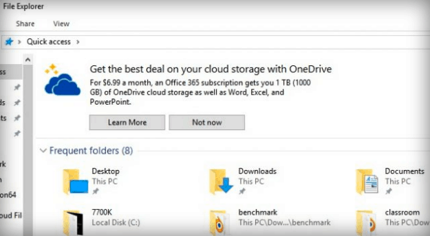 adding onedrive to file explorer