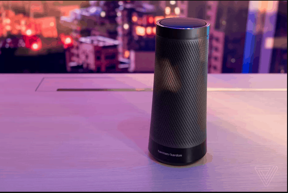 Harman Kardon’s Cortana speaker Image from Sam Byford/The Verge