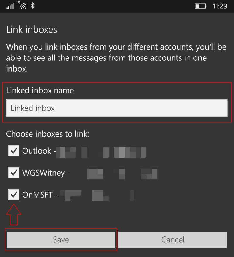 windows 10 mail app link inboxes