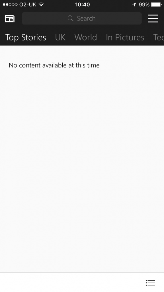 MSN News app broken on iOS