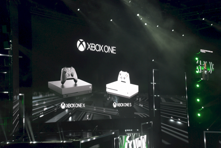 Xbox One X with Xbox One S