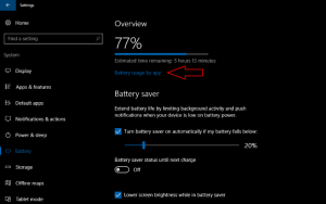 windows 10 battery overview reset