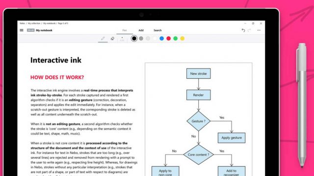Nebo on Windows 10 with Surface Pen
