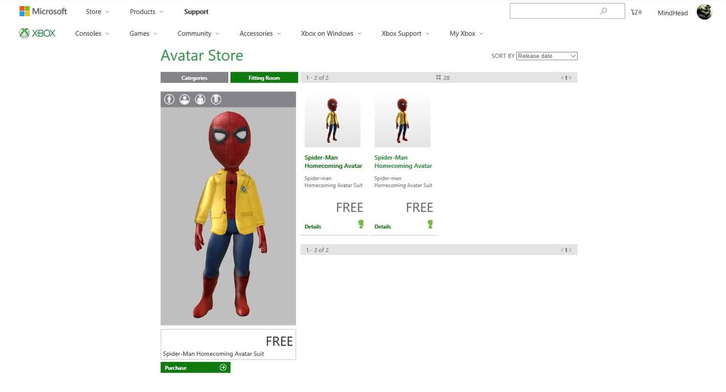 Xbox avatar best sale store free items