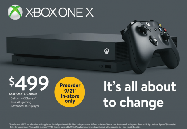 Xbox One X preorders Walmart