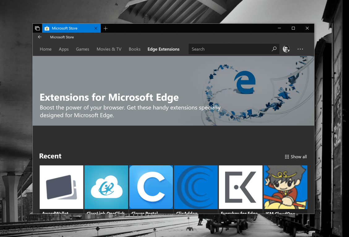 microsoft edge extensions support