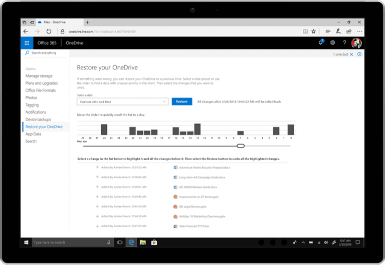 what the1tb microsoft onedrive storage