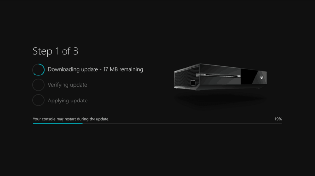Xbox One Update Screen