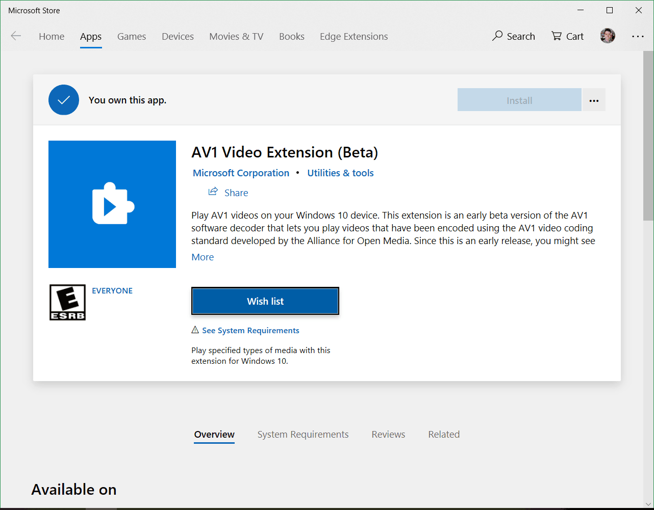 Web media extensions windows 10 что это за программа