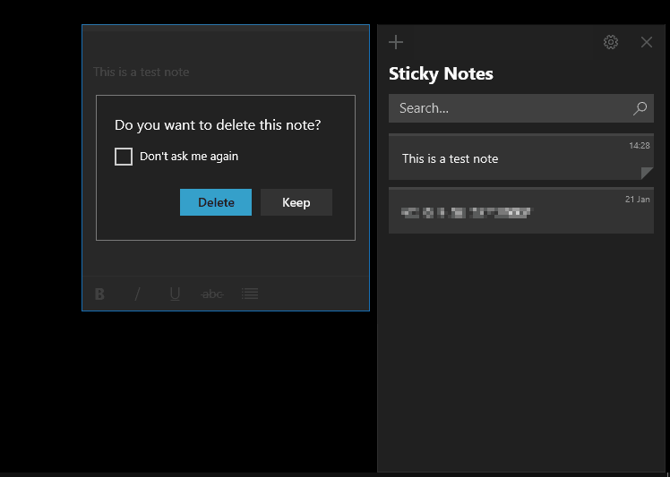 sticky notes disappeared windows 10