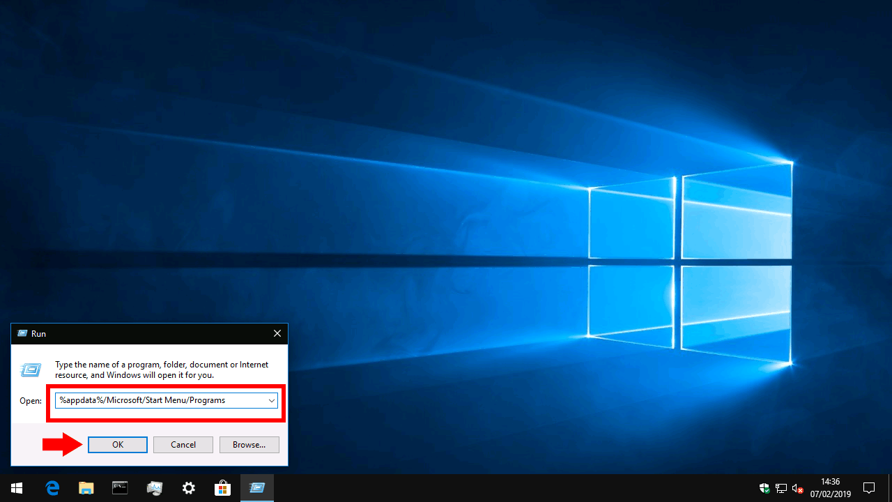 Windows 10 Start menu folder location