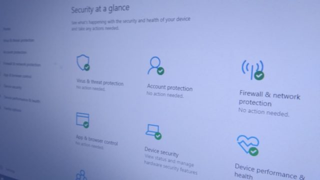 Windows Security homescreen photo