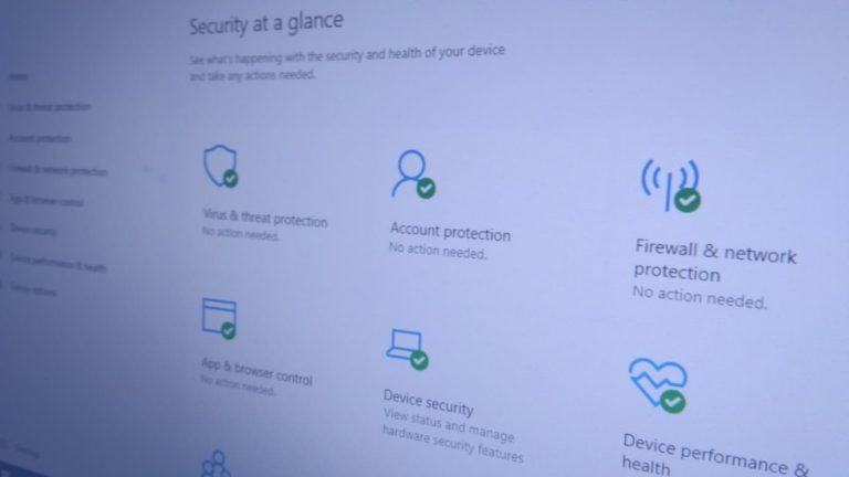 Windows Security homescreen photo
