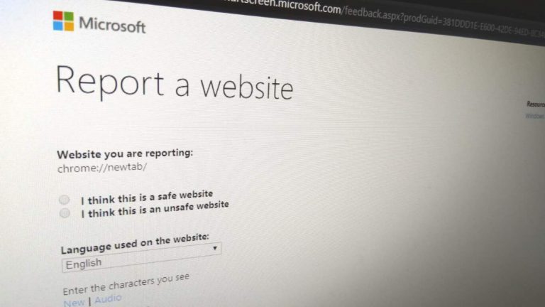 Photo of reporting an unsafe website in Edge Insider