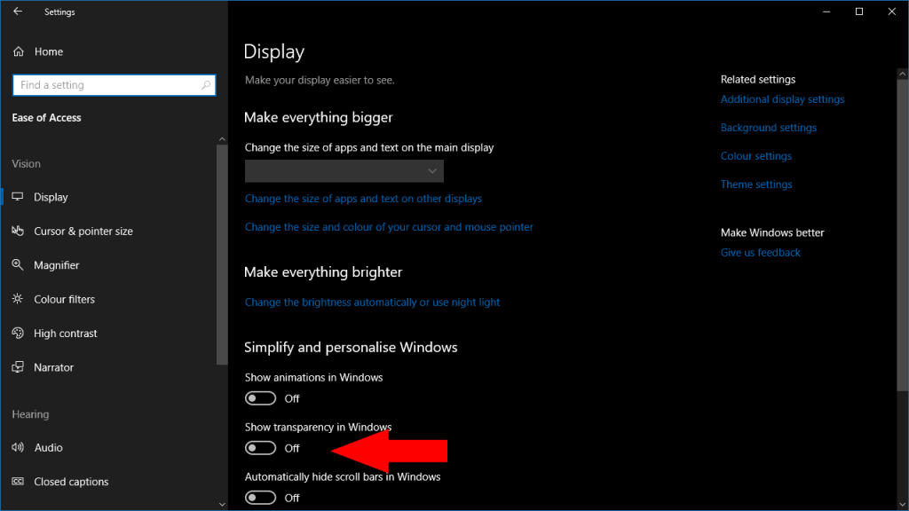 Transparency Effects Windows 10