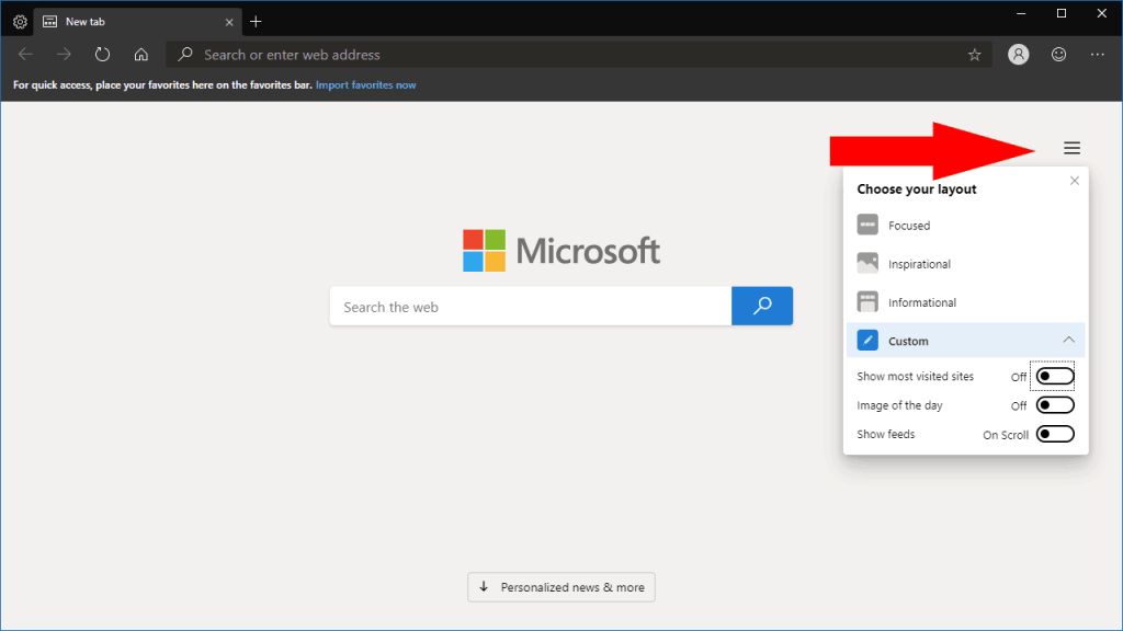 How to customise your new tab page in Microsoft Edge Insider - OnMSFT.com